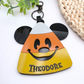 Custom Candy Corn Halloween Bag Tag - Personalized Acrylic Boo Basket Name Keychain  Fall Bag Charm with Iconic Ears