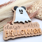 Ghost Countdown to Halloween Magnet: Birch Wood Dry Erase Sign