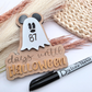 Ghost Countdown to Halloween Magnet: Birch Wood Dry Erase Sign