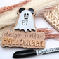 Ghost Countdown to Halloween Magnet: Birch Wood Dry Erase Sign
