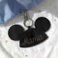 Personalized Mouse Hat Bag Tag - Custom Acrylic Name Keychain