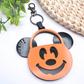 Personalized Pumpkin Bucket Bag Tag | Halloween Keychain with Name | Inspired Boo Basket Tag | Choose Bow or No Bow
