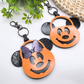 Personalized Pumpkin Bucket Bag Tag | Halloween Keychain with Name | Inspired Boo Basket Tag | Choose Bow or No Bow