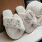 Nana Pearl & Rhinestone Fluffy Slippers