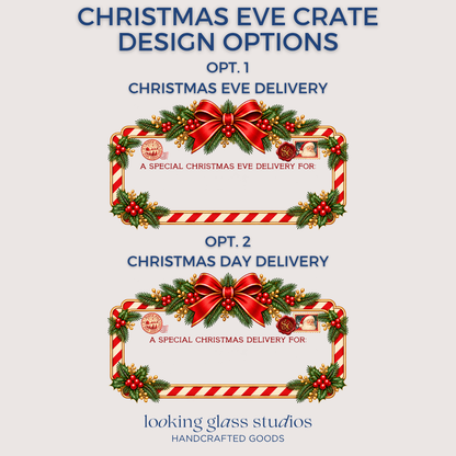 Personalized Wooden Santa Special Delivery Christmas Eve Crate Sign - Custom Christmas Box Name Plaque