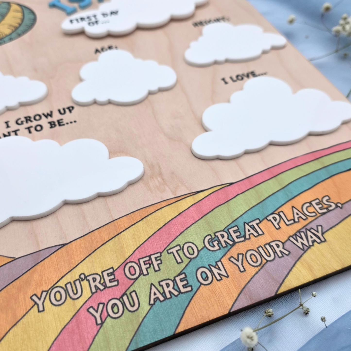 First Day Last Day School Sign Board - Personalized Milestone Dry Erase Photo Prop