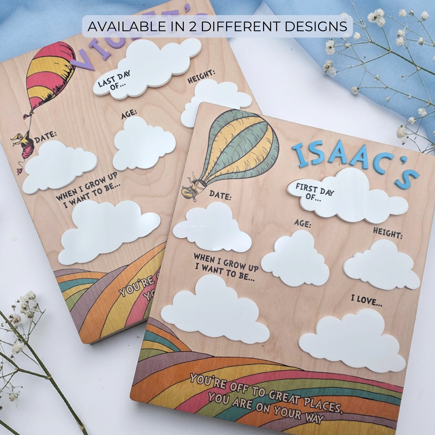 First Day Last Day School Sign Board - Personalized Milestone Dry Erase Photo Prop