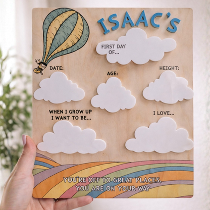 First Day Last Day School Sign Board - Personalized Milestone Dry Erase Photo Prop