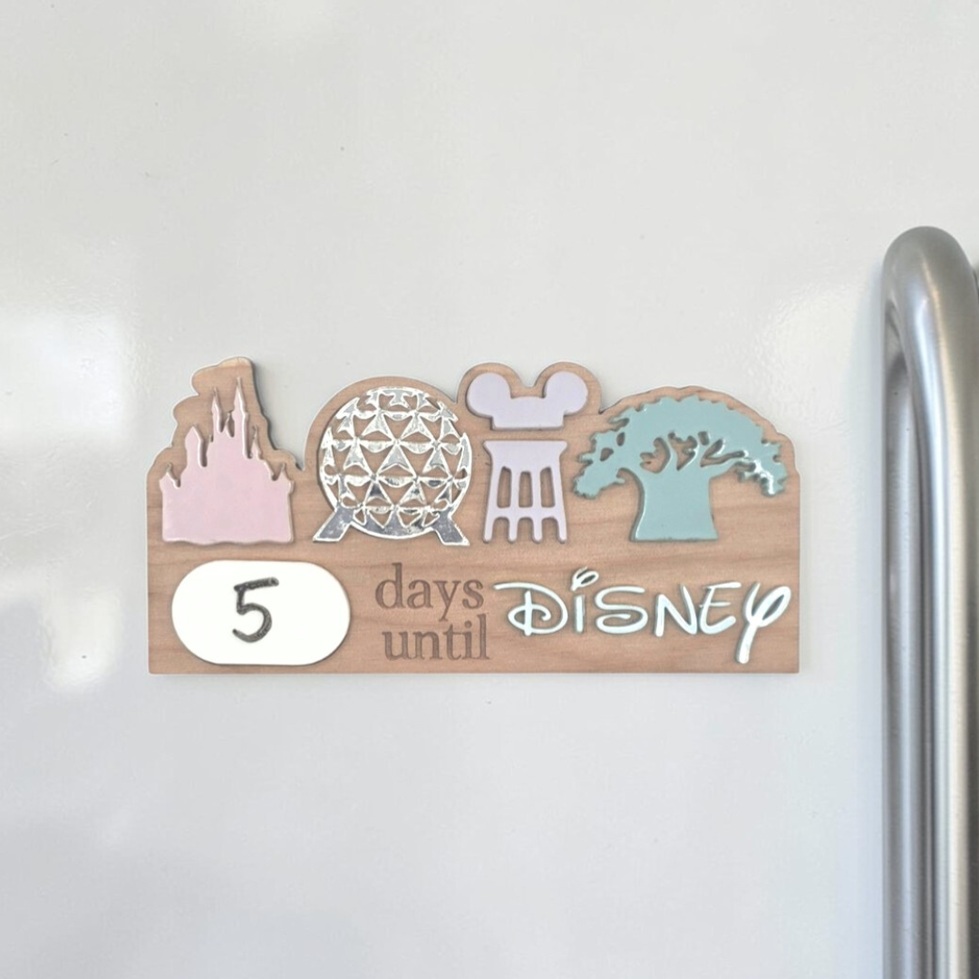 Park Icons Dry Erase Vacation Countdown Magnet - Fridge Trip Planner Keepsake