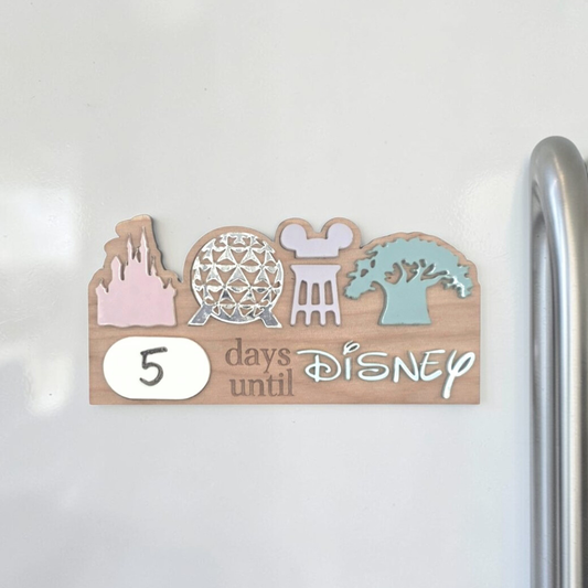 Park Icons Dry Erase Vacation Countdown Magnet - Fridge Trip Planner Keepsake