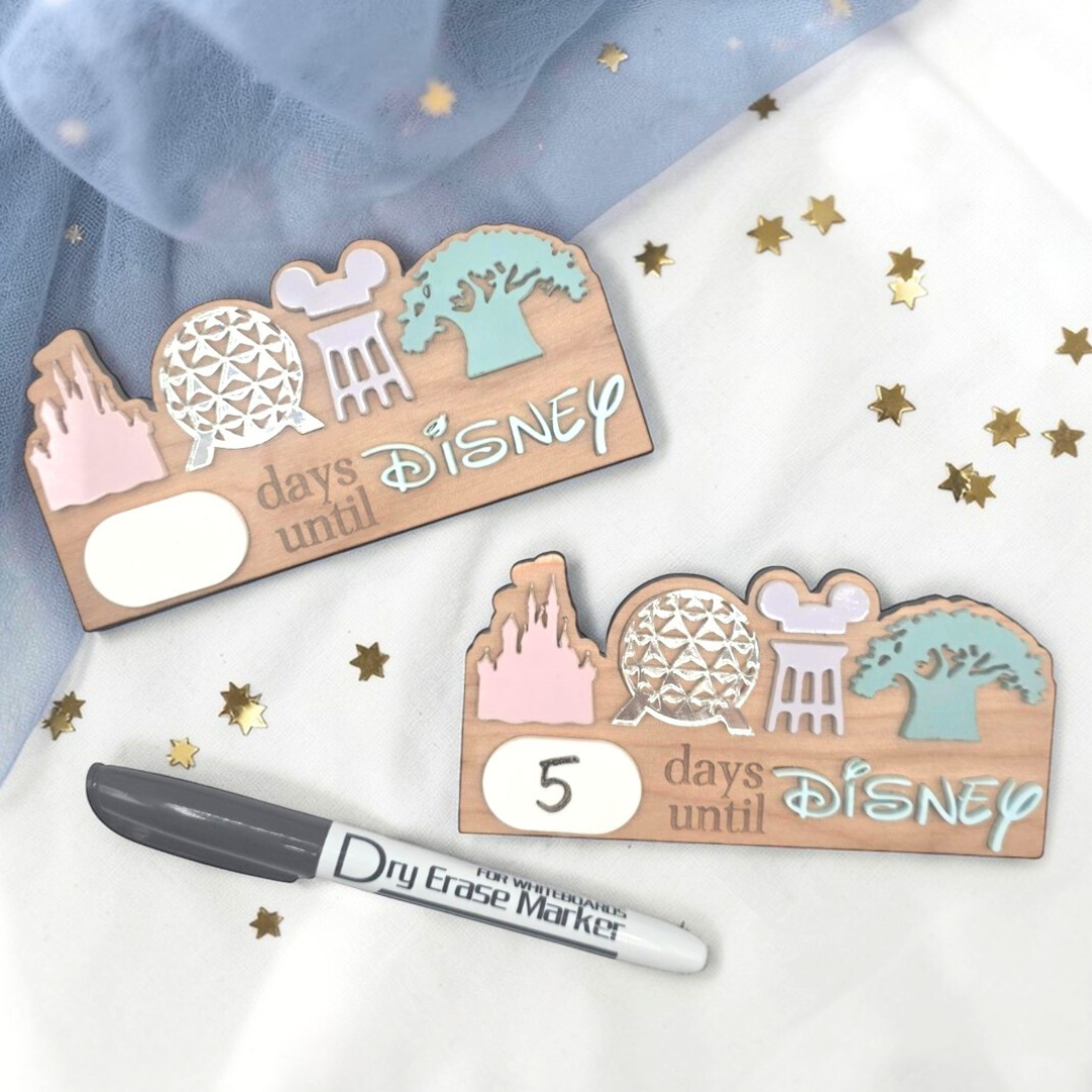 Park Icons Dry Erase Vacation Countdown Magnet - Fridge Trip Planner Keepsake