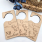 Wooden Baby Closet Dividers - Pooh Bear Balloon Engraved Nursery Organizers - Baby Shower Gift Set of 7 Hangers