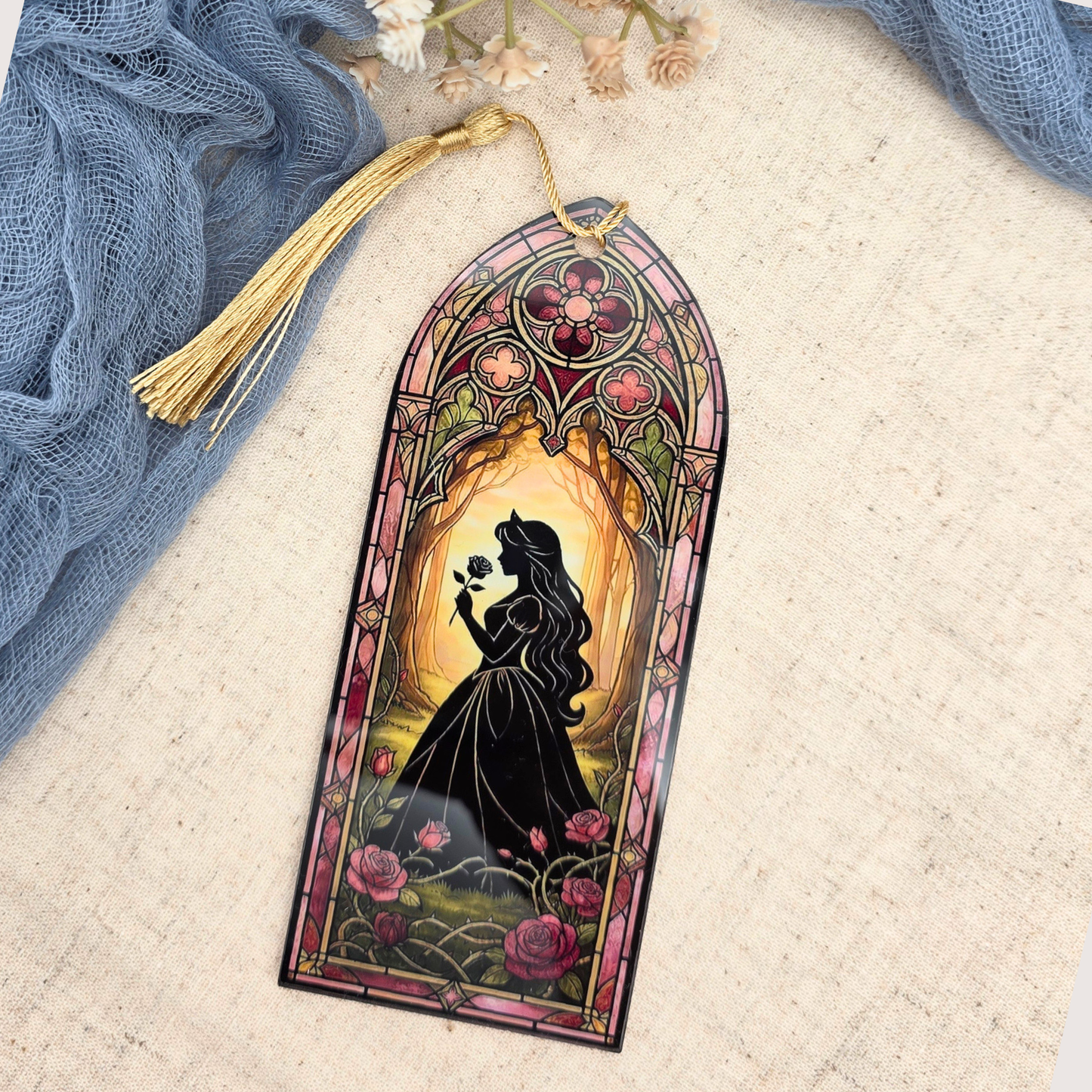 Fairytale Stained Glass Bookmark - Acrylic Princess Inspired Gift for Book Lovers