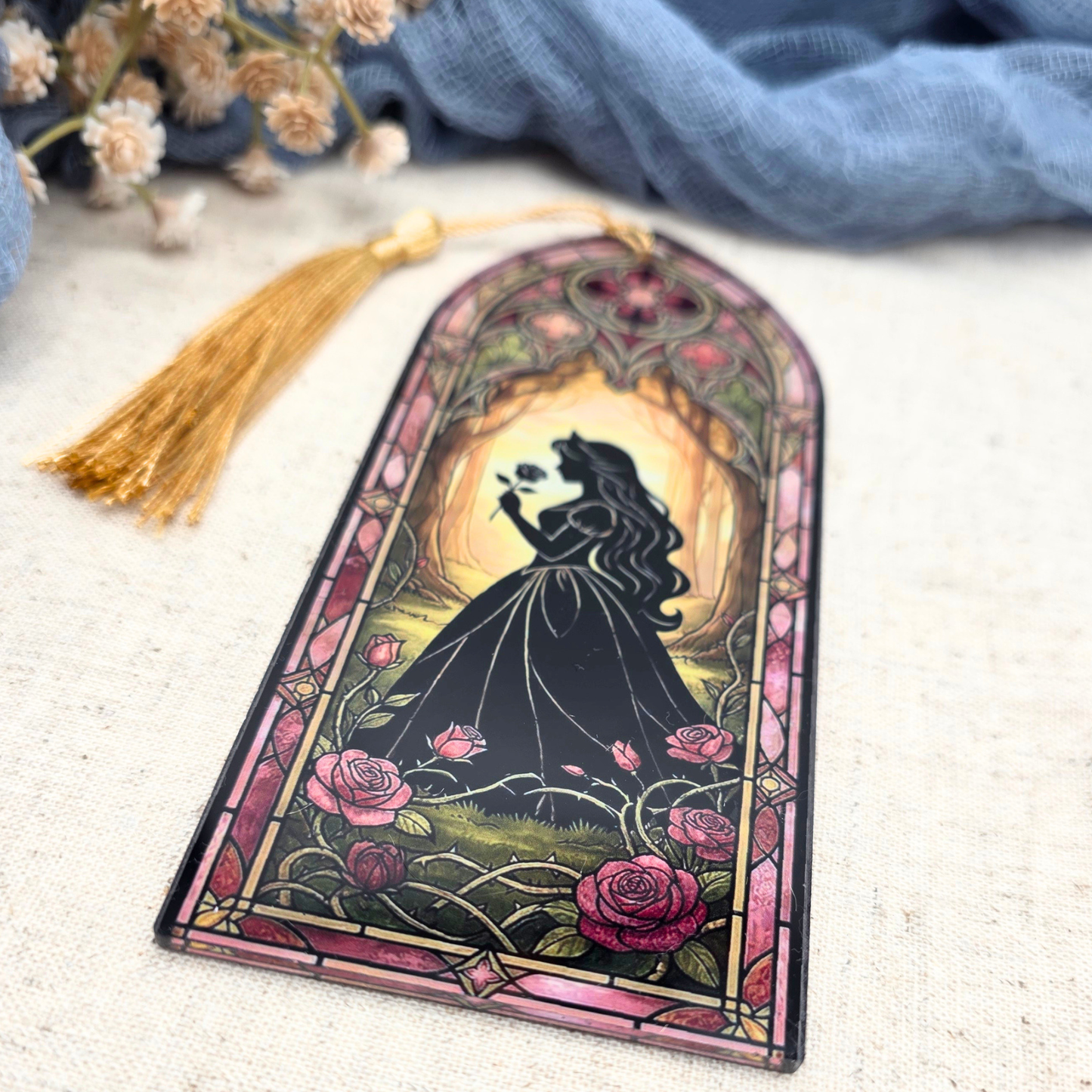 Fairytale Stained Glass Bookmark - Acrylic Princess Inspired Gift for Book Lovers