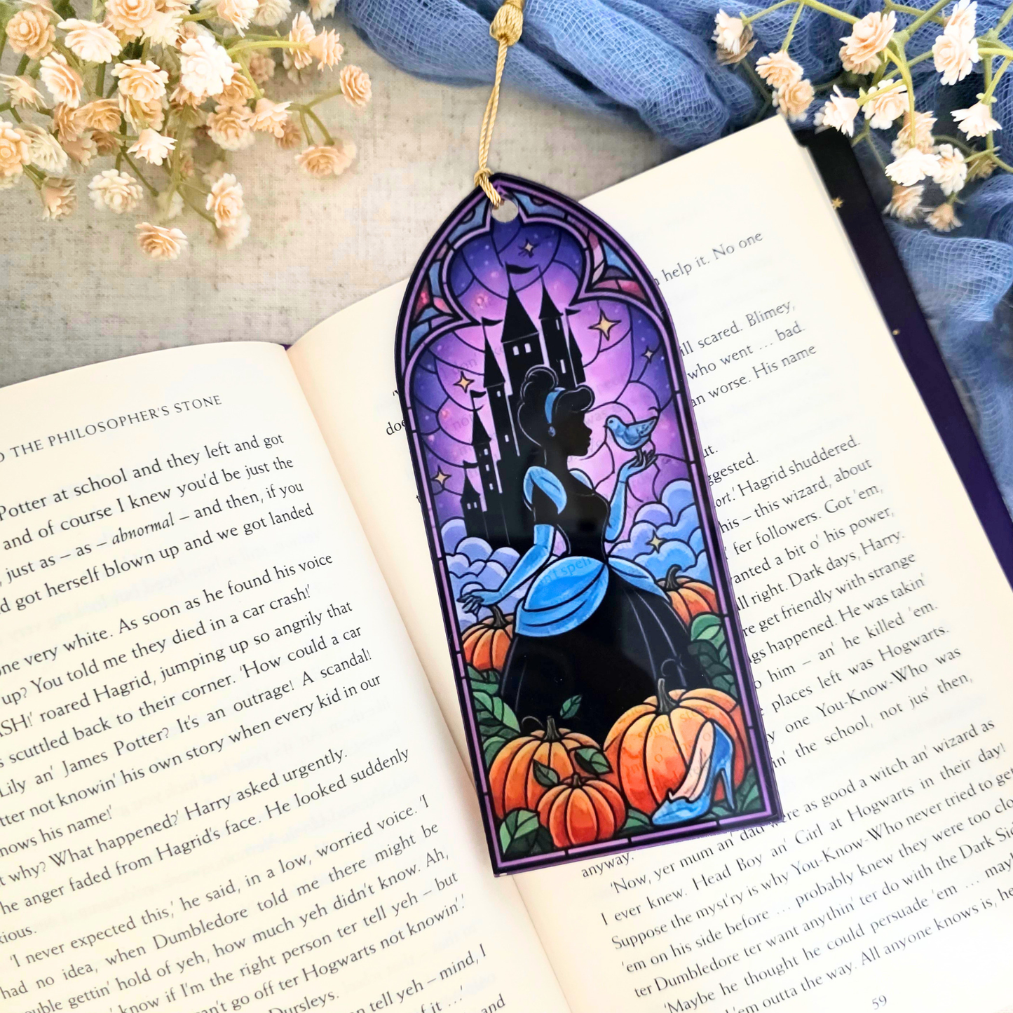 Fairytale Stained Glass Bookmark - Acrylic Princess Inspired Gift for Book Lovers