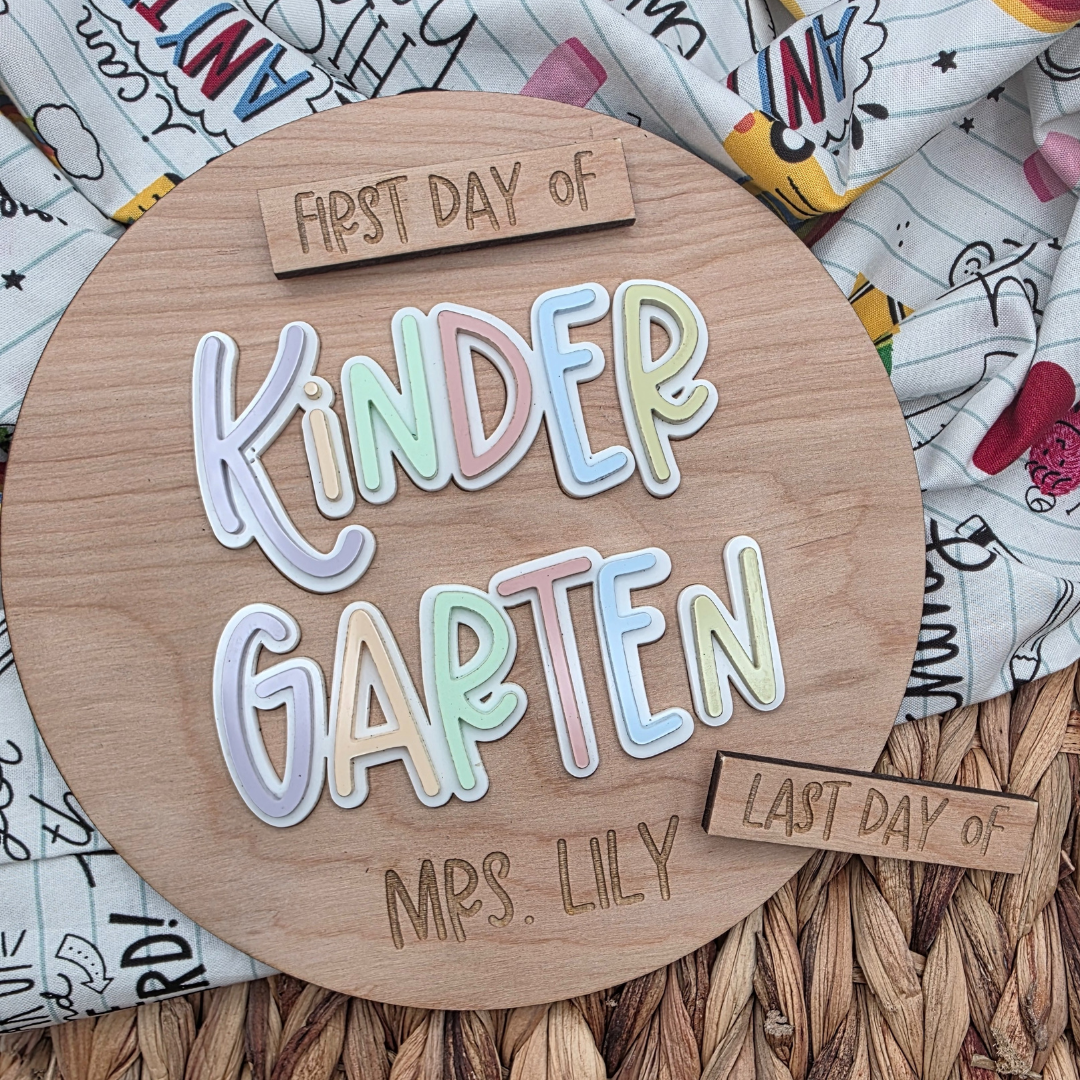 Personalized First & Last Day of School Sign - Custom Name and Grade - Interchangeable Acrylic Photo Prop