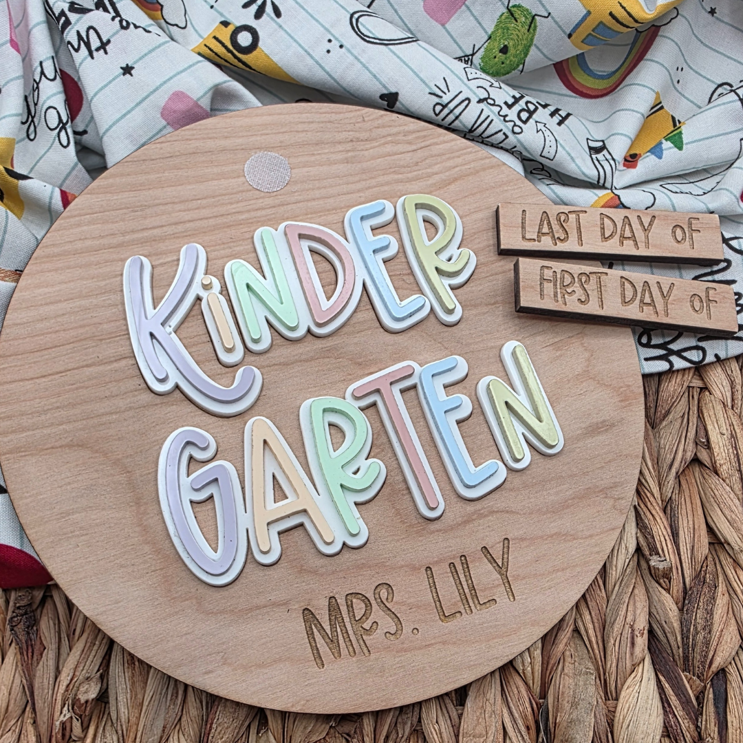 Personalized First & Last Day of School Sign - Custom Name and Grade - Interchangeable Acrylic Photo Prop
