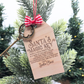 Santa’s Magic Key Ornament | Engraved Birch Wood Tag with Antique Key & Bow | Christmas Eve Tradition Keepsake for Kids