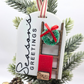 Personalized Season’s Greetings Ornament - Custom Blanket Ladder Wood & Acrylic Holiday Keepsake