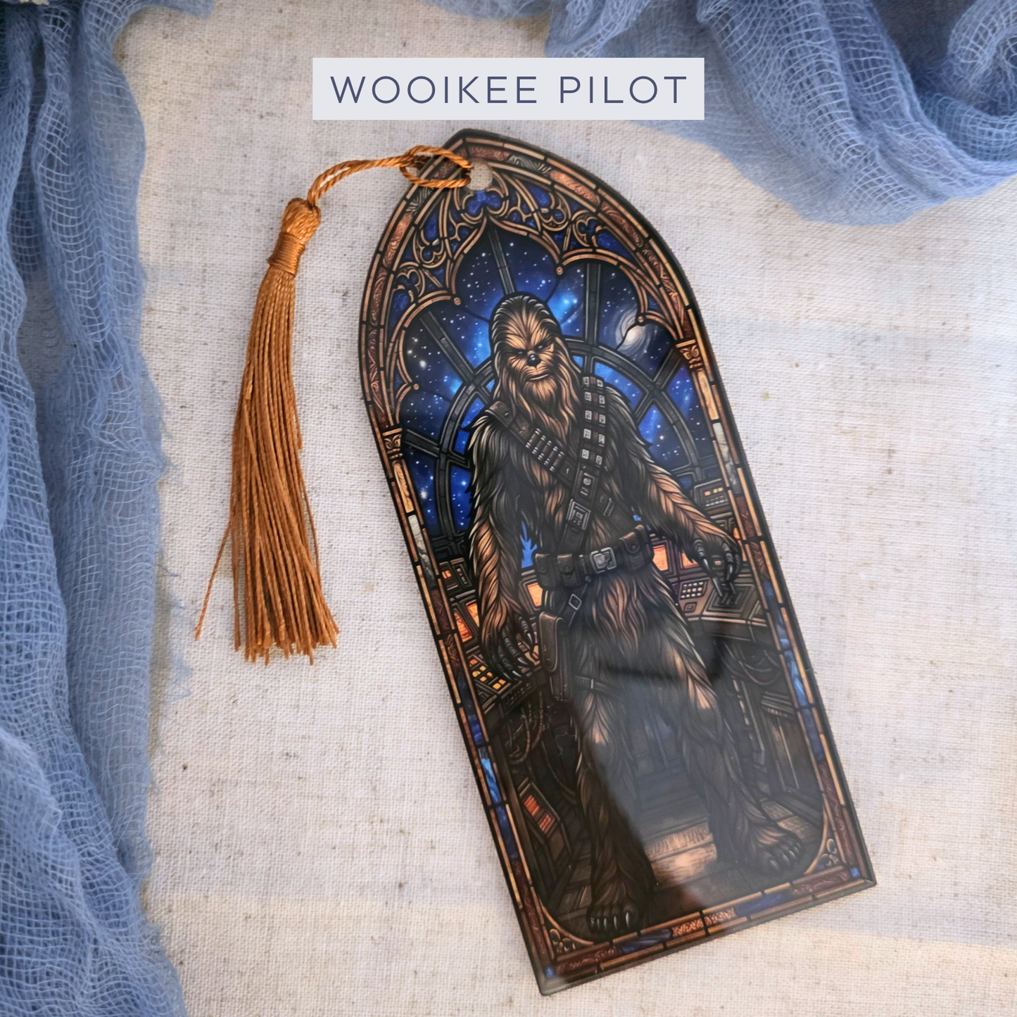 Space Wars Stained Glass Acrylic Bookmark - Reader Gift for Sci Fi Fantasy Fans