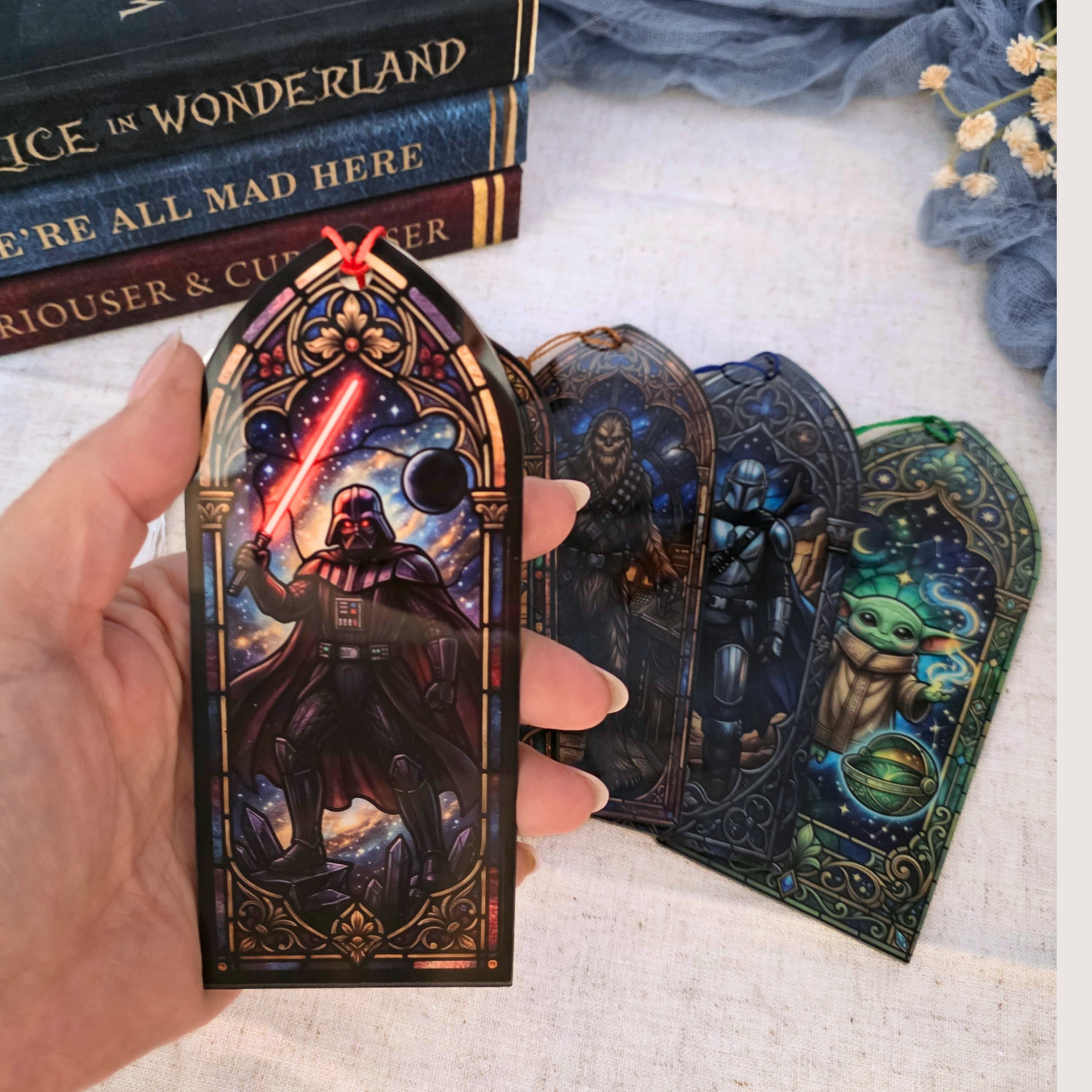 Space Wars Stained Glass Acrylic Bookmark - Reader Gift for Sci Fi Fantasy Fans