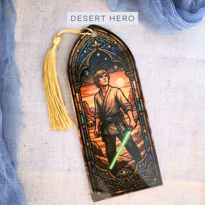 Space Wars Stained Glass Acrylic Bookmark - Reader Gift for Sci Fi Fantasy Fans