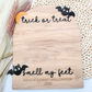 Trick or Treat, Smell My Feet - Baby Footprint Halloween Board - Personalized Bat & Moon Keepsake - DIY Halloween Memory Sign