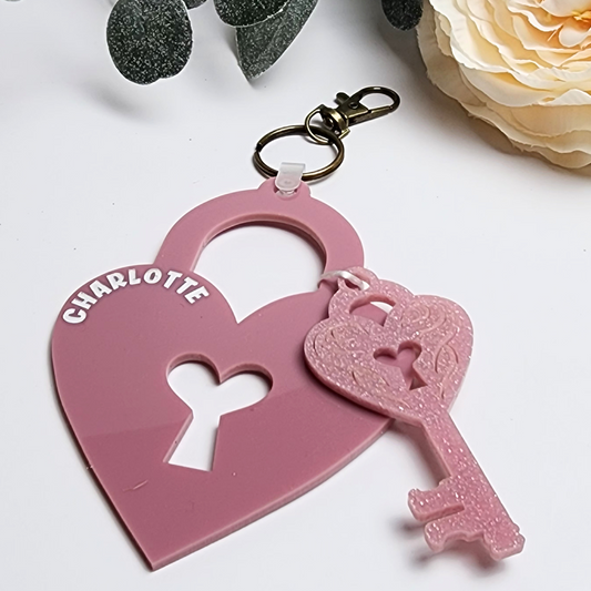 Heart Lock & Key Tag