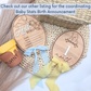 Pooh-Inspired Baby Milestone Marker - Double-Sided Birch Plaque | Acrylic Numbers | Scalloped or Oval | Blue or Yellow Ribbon