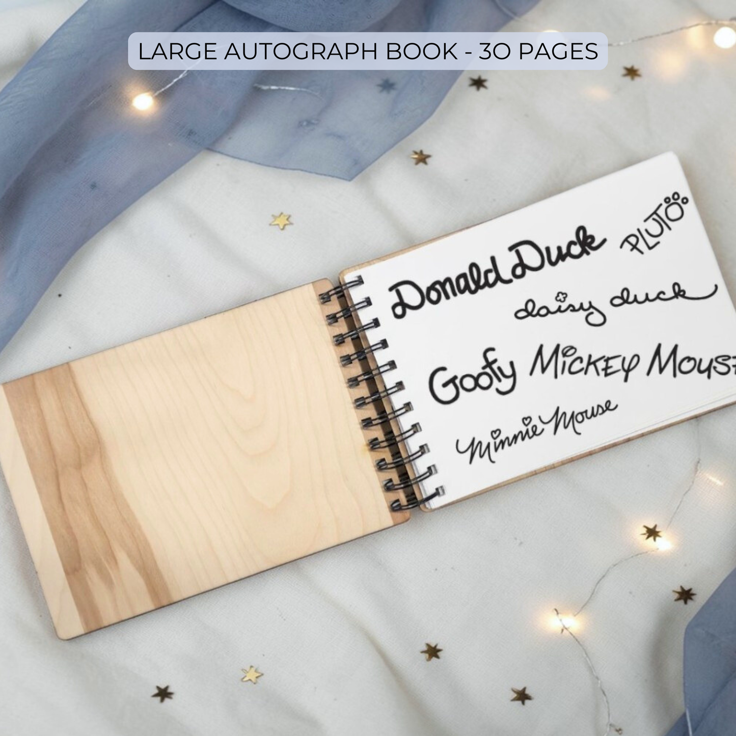 Custom Pirate Autograph Book - Personalized Wooden Travel Memory Book Theme Park Cruise Vacation Gift