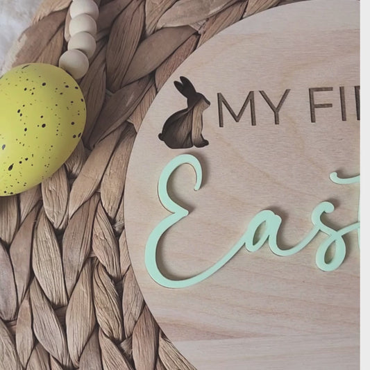Personalized Baby’s First Easter Sign - Custom Name Baby Milestone Gift