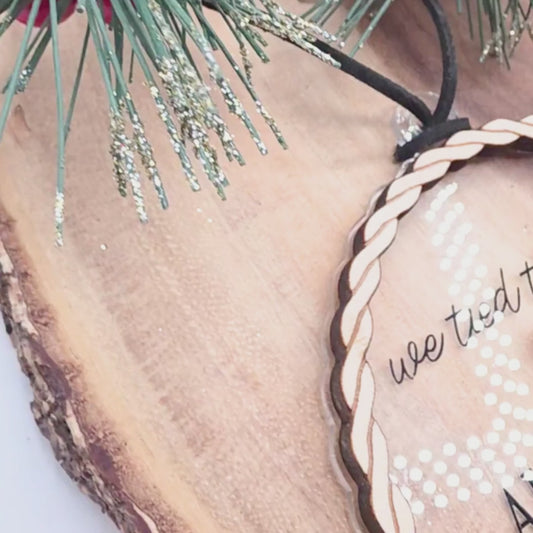 Personalized “We Tied the Knot” Ornament - Wood & Clear Acrylic Wedding Keepsake