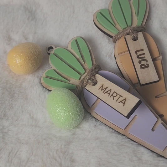 Custom Carrot Easter Basket Tag