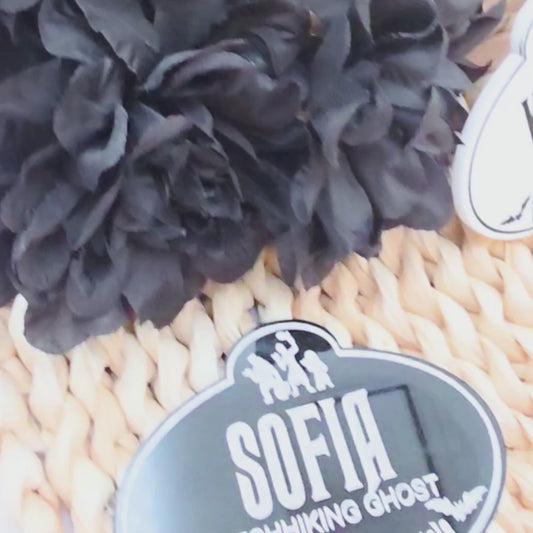 Personalized Haunted Mansion Cast Member Name Badge - Custom Acrylic Tag in Black or White - Spooky Souvenir Keepsake