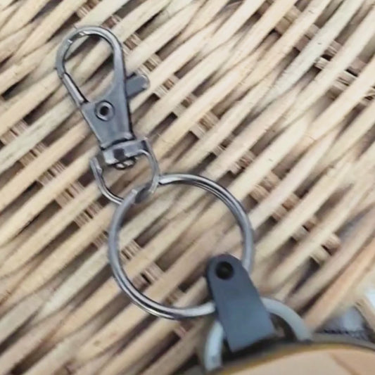 Custom Acrylic NFC Bear Bag Safety Keyring  - Emergency Contact Backpack Tag