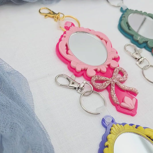 Fairytale Mirror Keychain - Princess Inspired Acrylic Key Ring Bag Charm