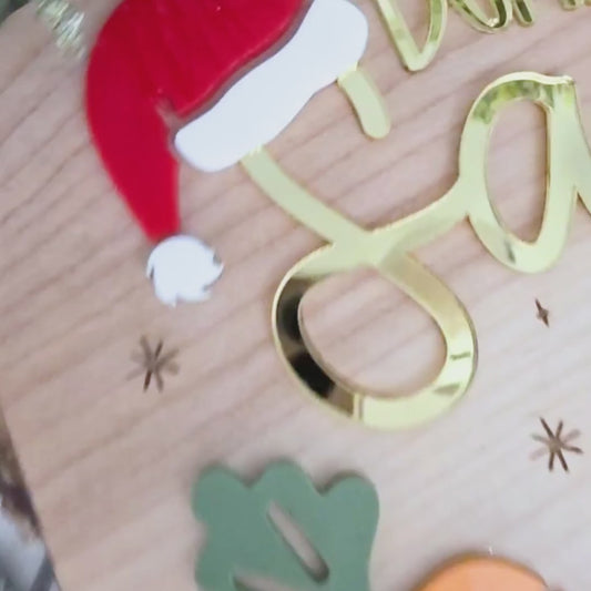 Dear Santa Milk & Cookies Board - Personalized Christmas Eve Tray