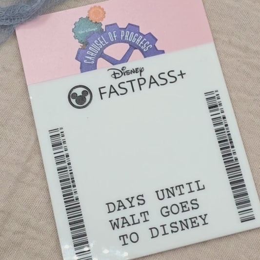 Personalized Theme Park Countdown Pass - Dry Erase Vacation Keepsake Magnet