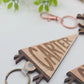 Custom Pennant Flag Bag Tag - Personalized Name Engraved Keychain | Birch Wood Tag with Clasp for Backpack, Diaper Bag, or Keys