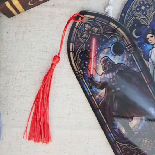 Space Wars Stained Glass Acrylic Bookmark - Reader Gift for Sci Fi Fantasy Fans