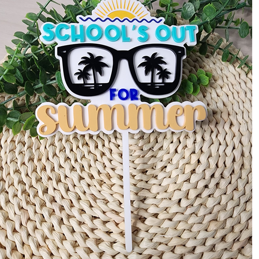 School's Out For The Summer Cake Topper