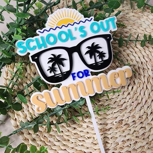 School's Out For The Summer Cake Topper